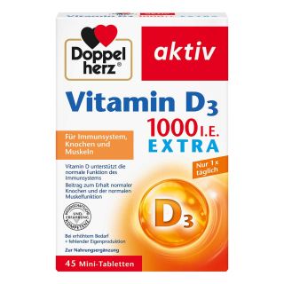 Doppelherz Vitamin D 1.000 I.e. Extra Tabletten 45 stk von Queisser Pharma GmbH & Co. KG PZN 10556885