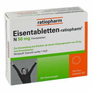 Eisentabletten-ratiopharm N 50mg 100 stk von ratiopharm GmbH PZN 06957905