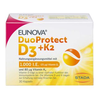 Eunova DuoProtect Vitamin D3+K2 1000IE/80UG 30 stk von STADA Consumer Health Deutschlan PZN 13360622