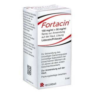 Fortacin 150 mg/ml + 50 mg/ml Spray zur Anw.a.Haut 5 ml von Recordati Pharma GmbH PZN 16829031