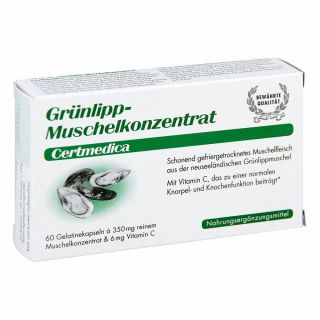 Grünlipp Muschel Konzentrat Kapseln 60 stk von Certmedica International GmbH PZN 00260215