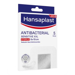 Hansaplast Antibacterial Sensitive XXL 8x10 5 stk von Beiersdorf AG PZN 16760078