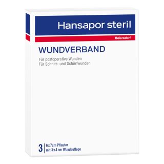 Hansapor steril Wundverband 6x7 cm 3 stk von Beiersdorf AG PZN 12439913
