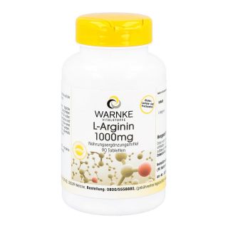 L-arginin 1000 mg Tabletten 90 stk von Warnke Vitalstoffe GmbH PZN 12408605