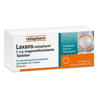 Laxans-ratiopharm 5 Mg Magensaftres.tabletten 30 stk von ratiopharm GmbH PZN 18214718