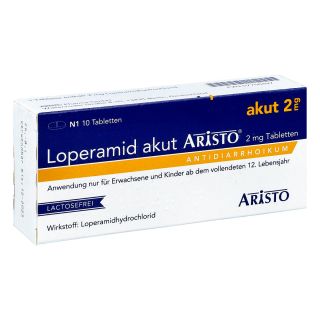 Loperamid akut Aristo 2mg 10 stk von Aristo Pharma GmbH PZN 07756497