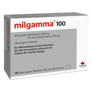 Milgamma 100 mg überzogene Tabletten 100 stk von Wörwag Pharma GmbH & Co. KG PZN 04847319