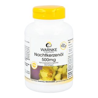 Nachtkerzenöl 500 mg Kapseln 250 stk von Warnke Vitalstoffe GmbH PZN 02861568