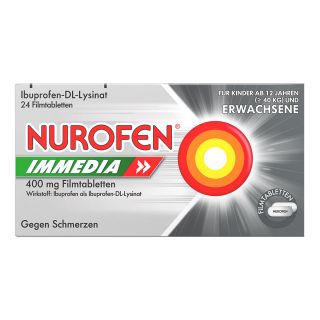 NUROFEN Immedia 400 mg Ibuprofen Filmtabletten 24 stk von Reckitt Benckiser Deutschland Gm PZN 08794459
