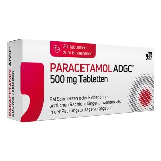 Paracetamol ADGC 500 Mg Tabletten 20 stk von Zentiva Pharma GmbH PZN 17502496