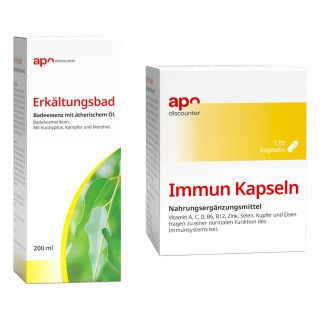 Schnupfen Sparset - Immun Kapseln + Erkältungsbad 1 Pck von apo.com Group GmbH PZN 08102227