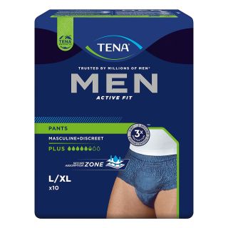 Tena Men Act.fit Inkontinenz Pants Plus L/xl Blau 10 stk von Essity Germany GmbH PZN 17981539