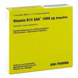 Vitamin B12 Aaa 1.000 [my]g Ampullen 5X1 ml von AAA - Pharma GmbH PZN 06902519