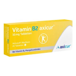 Vitamin B2 Axicur 10 Mg Tabletten 20 stk von  PZN 17259529