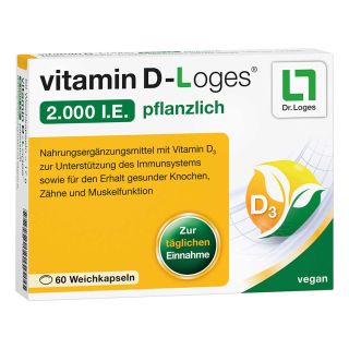 vitamin D-Loges 2.000 internationale Einheiten pflanzlich 60 stk von Dr. Loges + Co. GmbH PZN 17525882