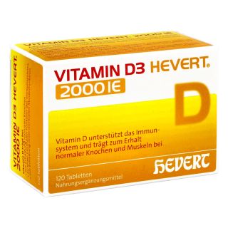 Vitamin D3 Hevert 2.000 I.e. Tabletten 120 stk von Hevert-Arzneimittel GmbH & Co. K PZN 11295441