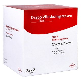 Vliesstoff-kompressen 7,5x7,5 cm steril 4fach 25X2 stk von Dr. Ausbüttel & Co. GmbH PZN 00679316
