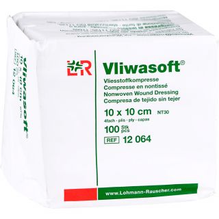 Vliwasoft Vlieskompressen 10x10 cm unsteril 4-fach 100 stk von ToRa Pharma GmbH PZN 15421256