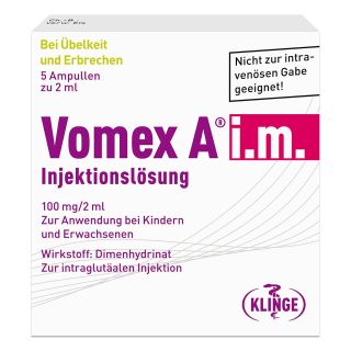 Vomex A intramuskulär Injektionslösung 5X2 ml von Klinge Pharma GmbH PZN 01116383