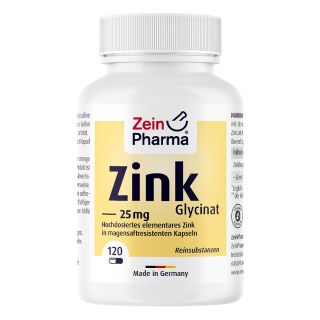 Zink Chelat 25 mg in magensaftresist.Kapseln 120 stk von ZeinPharma Germany GmbH PZN 13427970