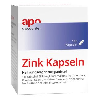 Zink Kapseln 10 mg von apodiscounter 105 stk von apo.com Group GmbH PZN 18657628