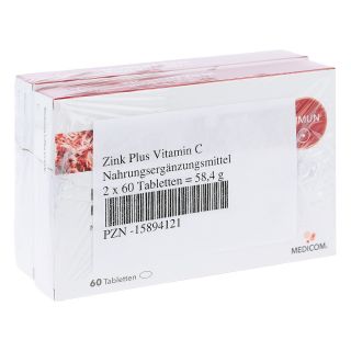 Zink Plus Vitamin C Tabletten 2X60 stk von Medicom Pharma GmbH PZN 15894121