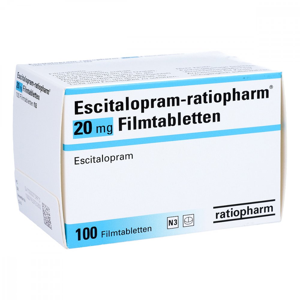 Escitalopramratiopharm 20mg 100 stk günstig bei