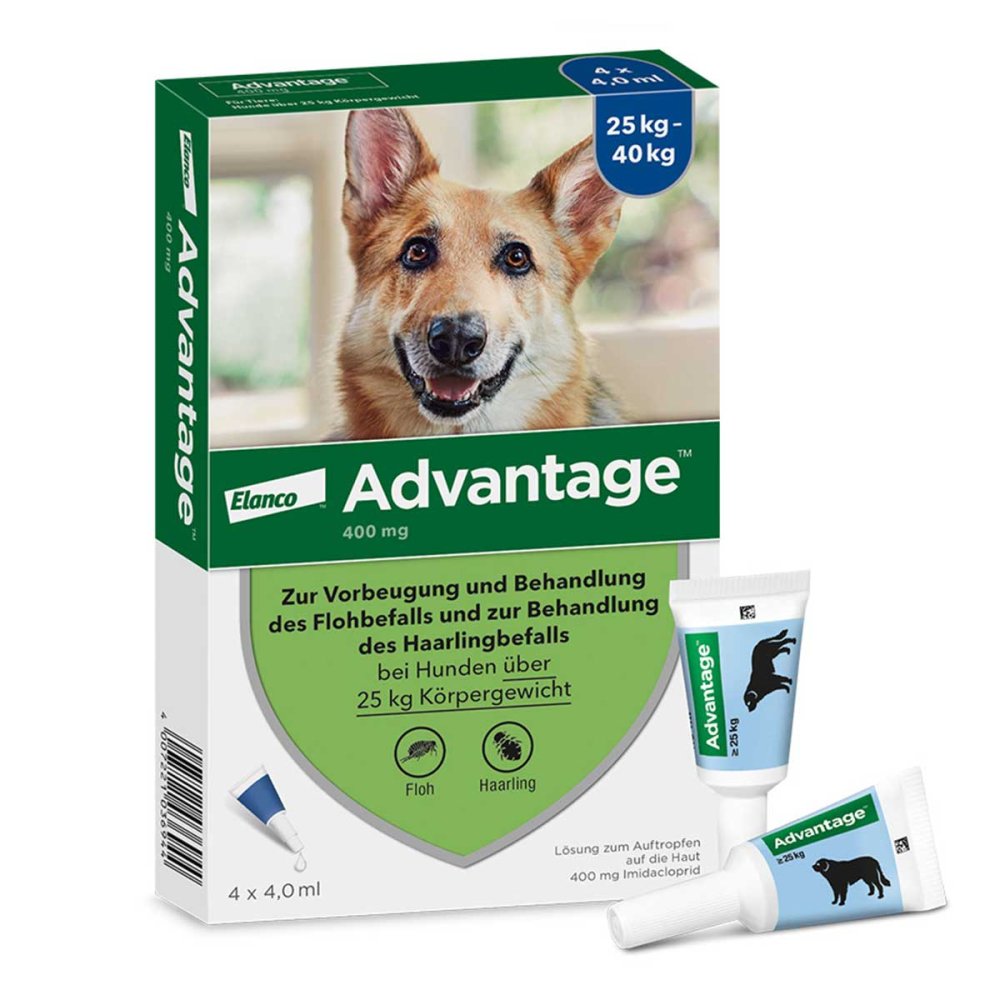 Advantage Spot-On fÃ¼r Hunde von 25 bis 40 kg KÃ¶rpergewicht