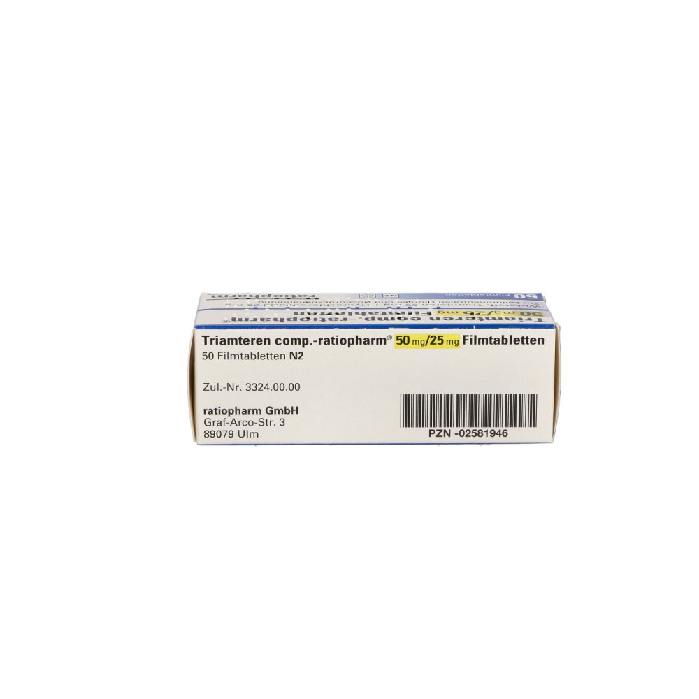 Triamteren comp.ratiopharm 50mg/25mg 50 stk