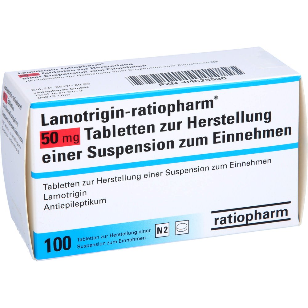 Lamotriginratiopharm 50 mg Tbl.z.h.e.sus.z.einn. 100 stk