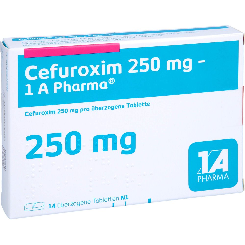 Cefuroxim 250 mg1A Pharma überzogene Tabletten 14 stk