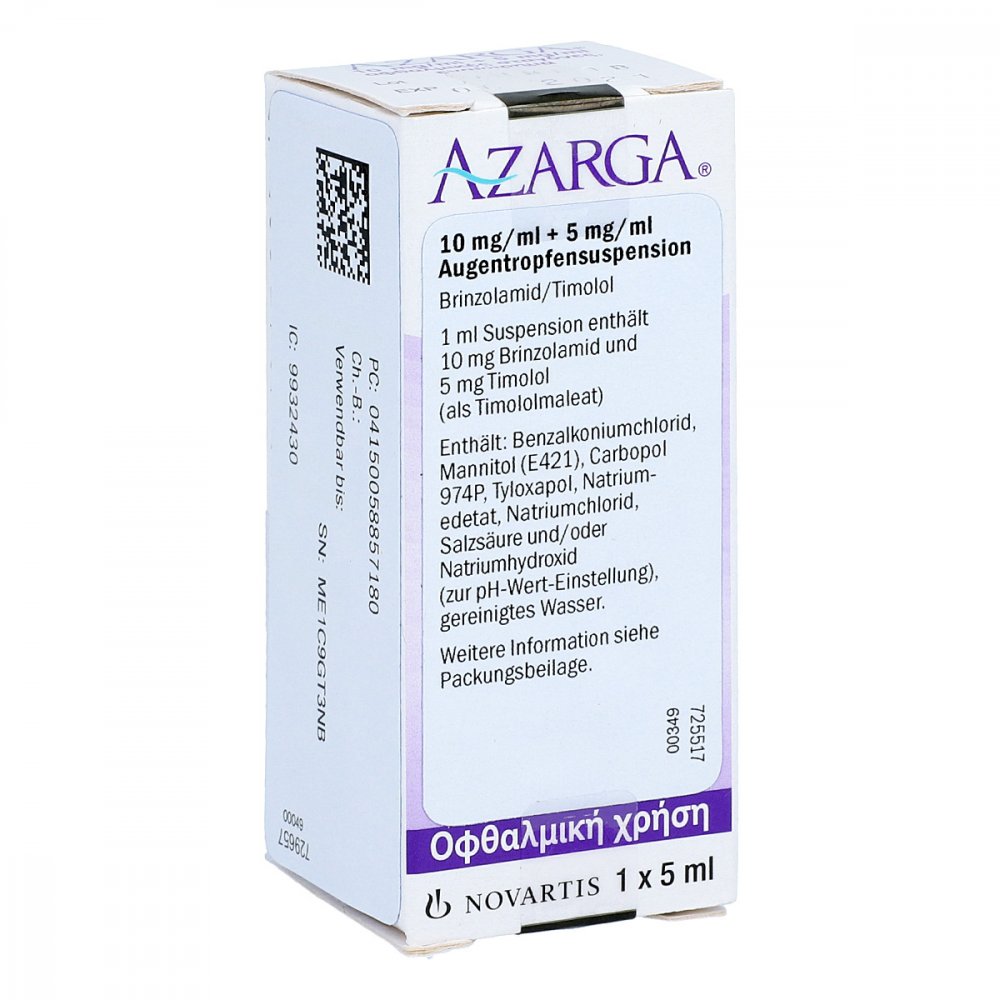 Azarga 10 mg/ml + 5 mg/ml Augentropfensuspension 5 ml