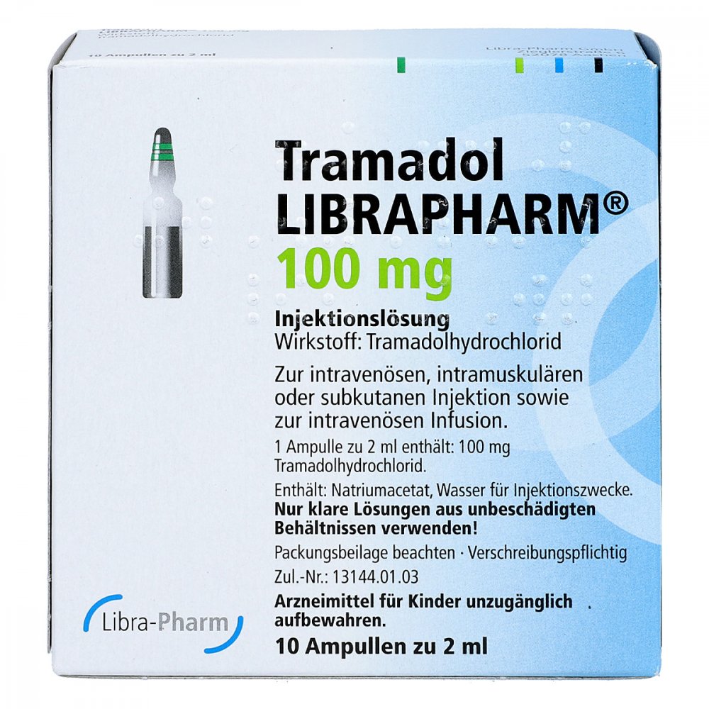 Tramadol Librapharm 100 mg Injekt./infus.lsg. 10