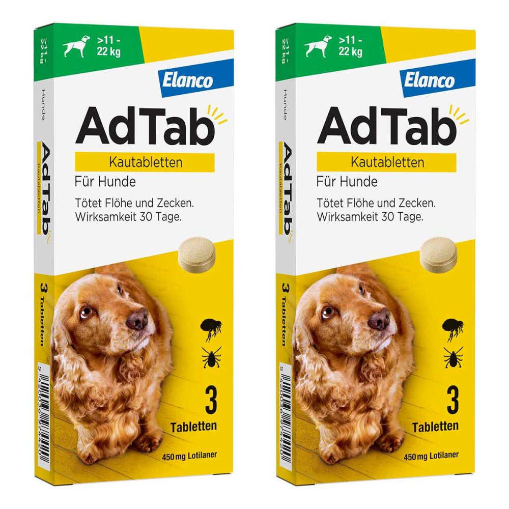 AdTab 450 Mg Kautabletten für Hunde >11-22 Kg