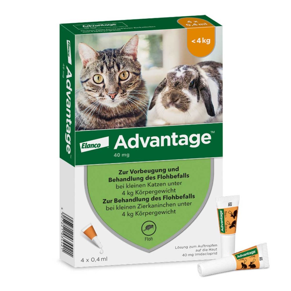 Advantage Spot-On fÃ¼r Katzen und Zierkaninchen bis 4 kg