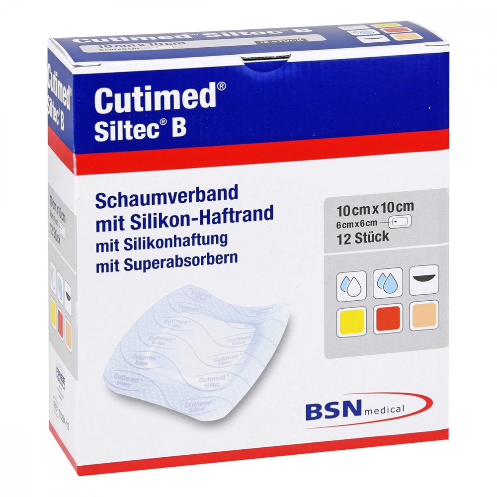 CUTIMED Siltec B Schaumverb.10x10 cm m.Haftr