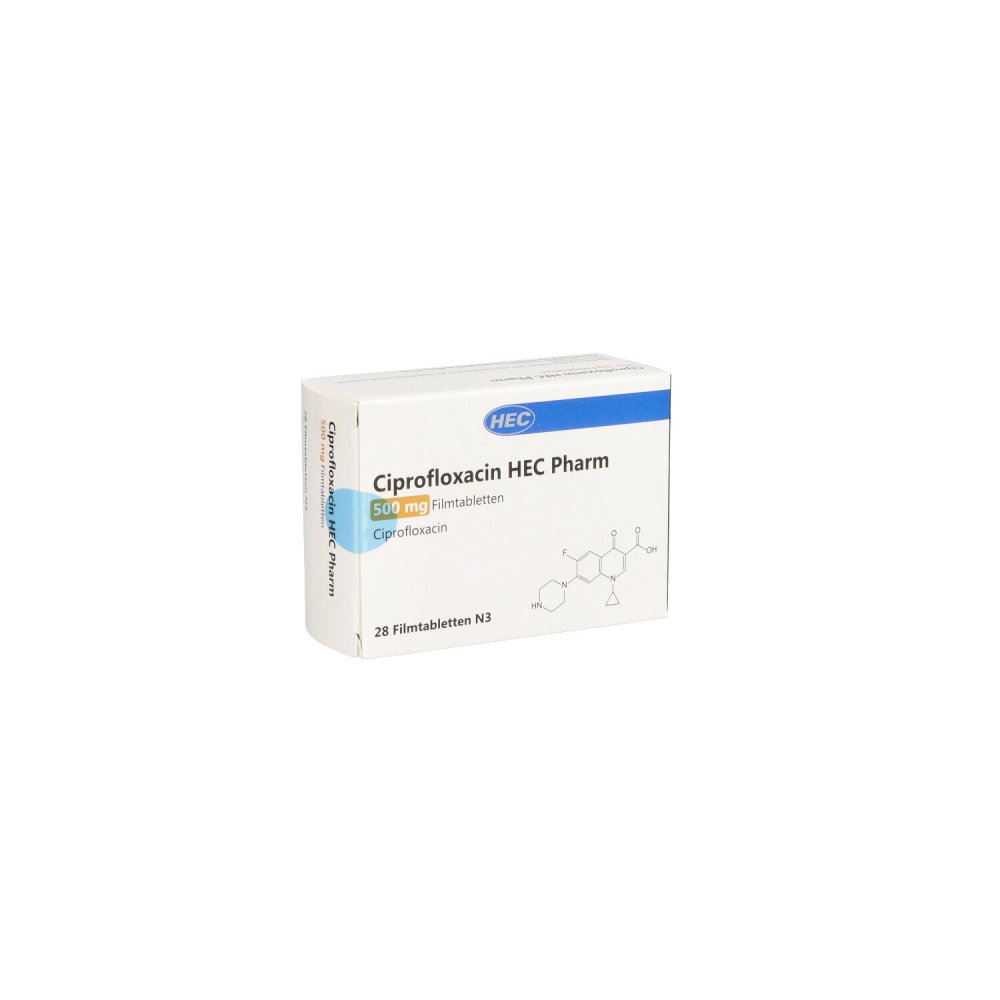 Ciprofloxacin HEC Pharm 500mg 28 stk günstig bei