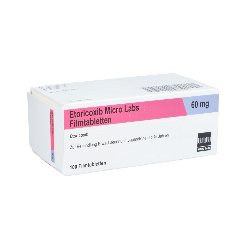 Etoricoxib Micro Labs 60 mg Filmtabletten 100 stk Etoricoxib Micro Labs 60 mg Filmtabletten 100 stk