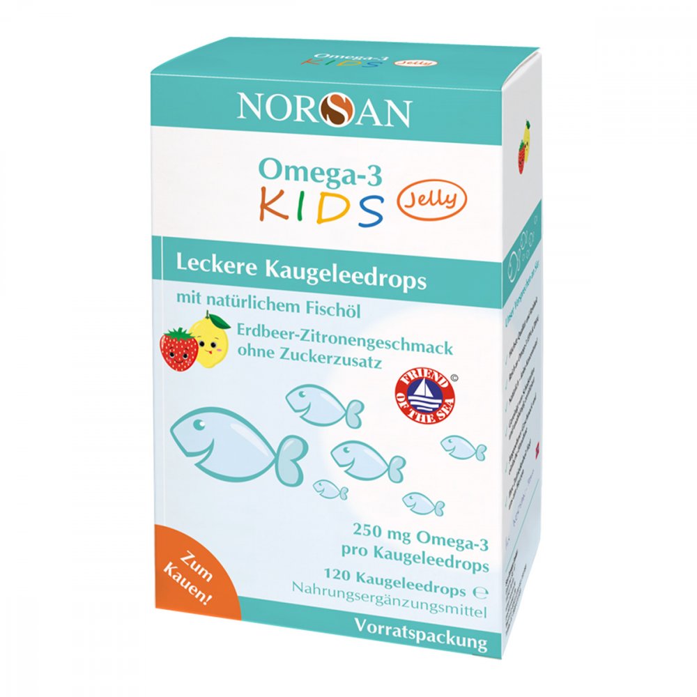 Norsan Omega3 Kids Jelly Dragees Vorratspackung 120 stk