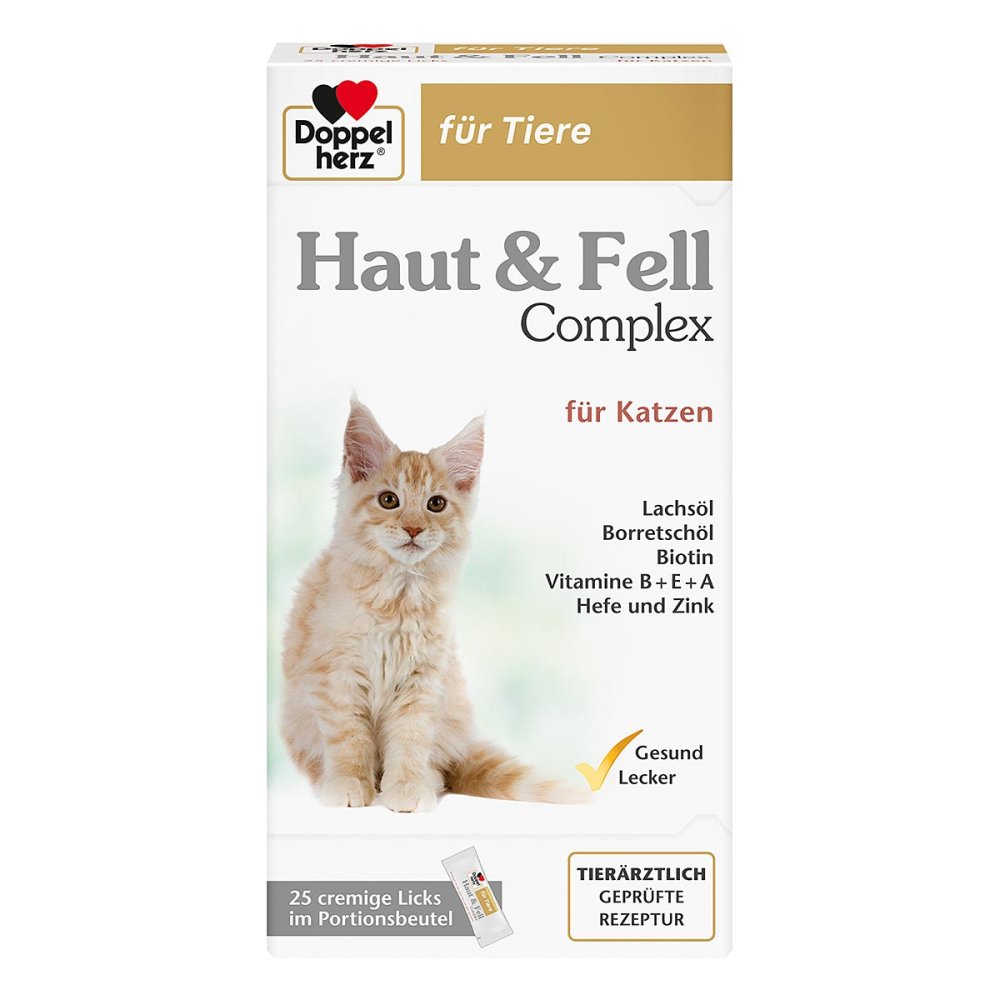 Doppelherz Haut & Fell Complex für Katzen, 25 Licks