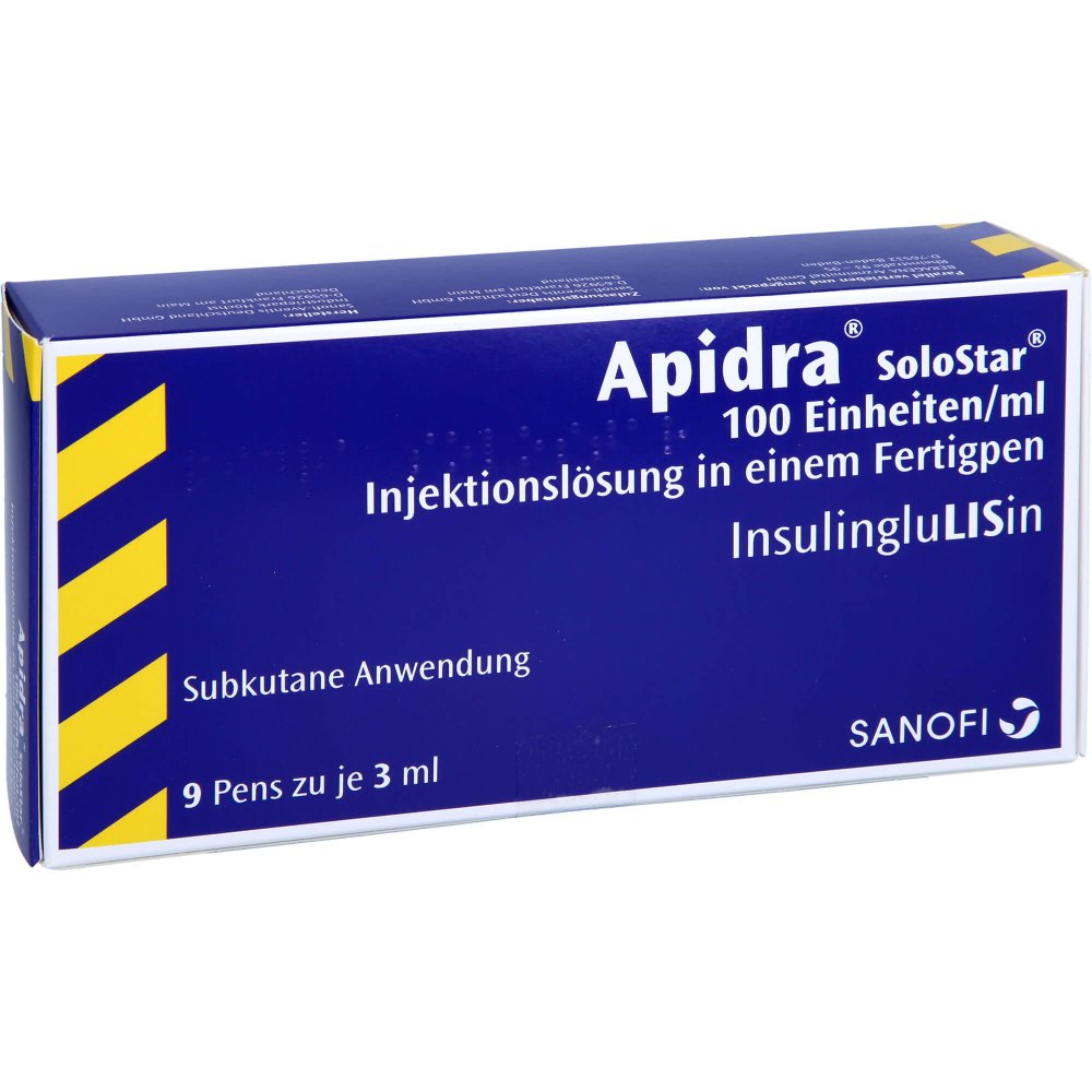 Apidra 100 Einheiten/ml SoloStar Fertigpen 9X3 ml