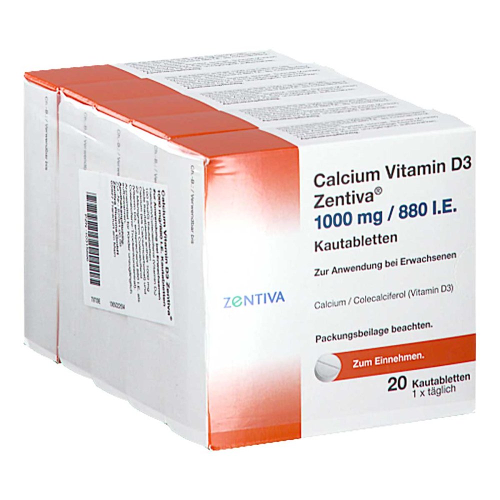 Calcium Vitamin D3 Zentiva 1000mg/880 internationale Einheiten 100 stk
