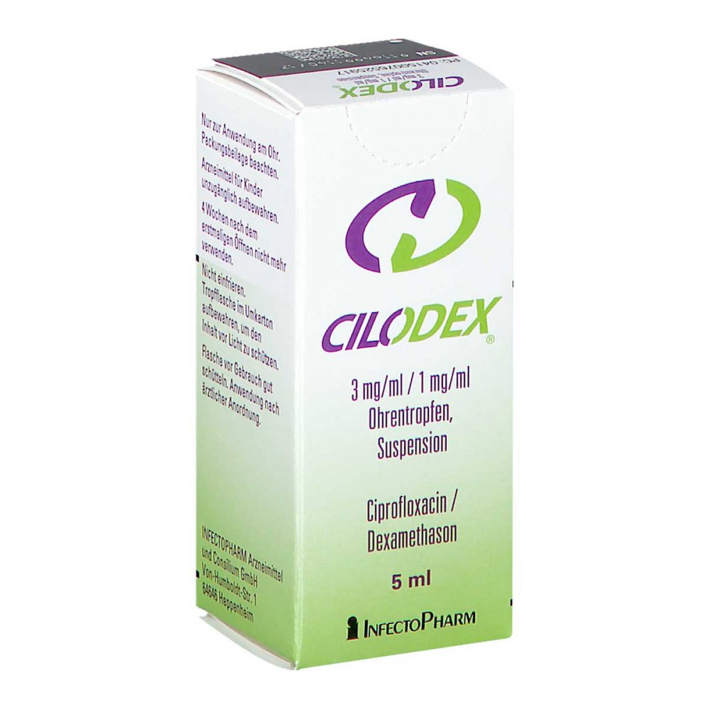 Cilodex 3 mg/ml 1 mg/ml Ohrentropfen Suspension 5 ml