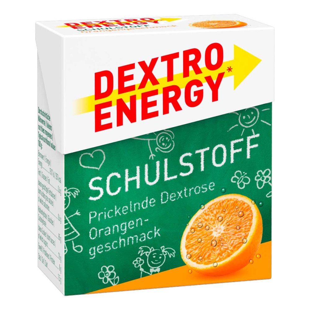 Dextro Energy Schulstoff Orange Täfelchen 50 g