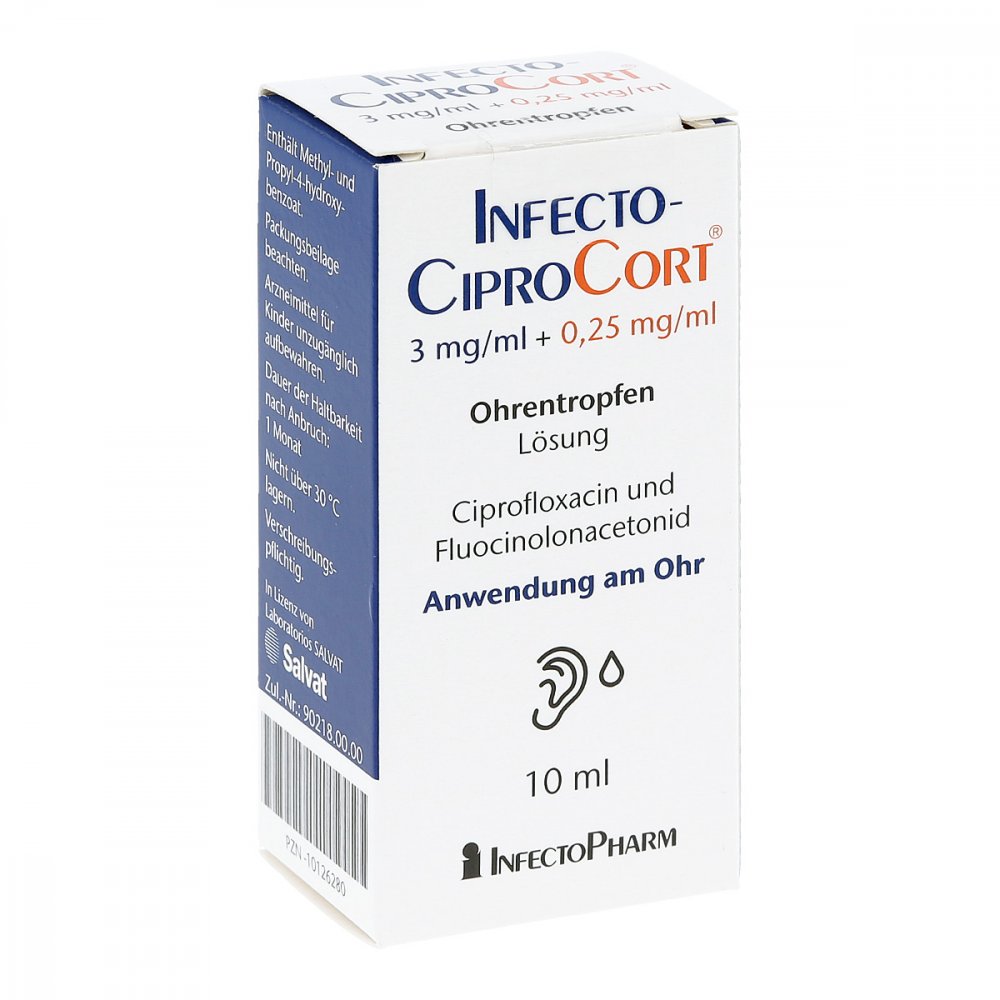 Infectociprocort 3mg/ml+0,25mg/ml Ohrentropfen 10 ml Infectociprocort 3mg/ml+0,25mg/ml Ohrentropfen 10 ml