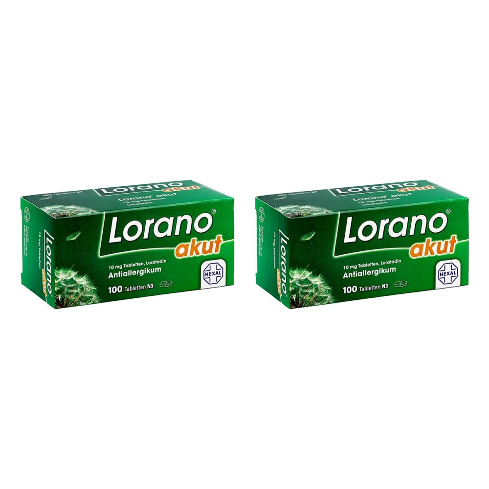 Lorano® akut Loratadin für Deine Allergiesymptome 2 x100 stk