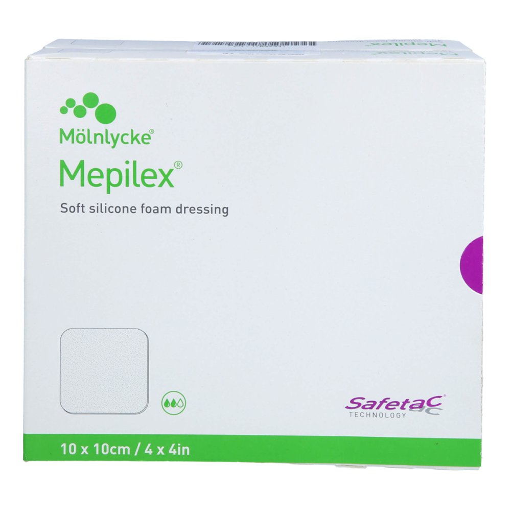 Mepilex Ag Schaumverband Steril – 10x10 Cm, 10 Stück, Mit Silber, Für Wunden, Verbrennungen & Dekubitus, Haftet Sanft
