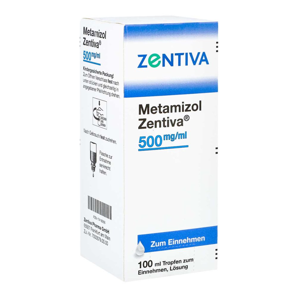 Metamizol Zentiva 500 Mg/ml Tropf.z.einnehmen Lösung 100 ml