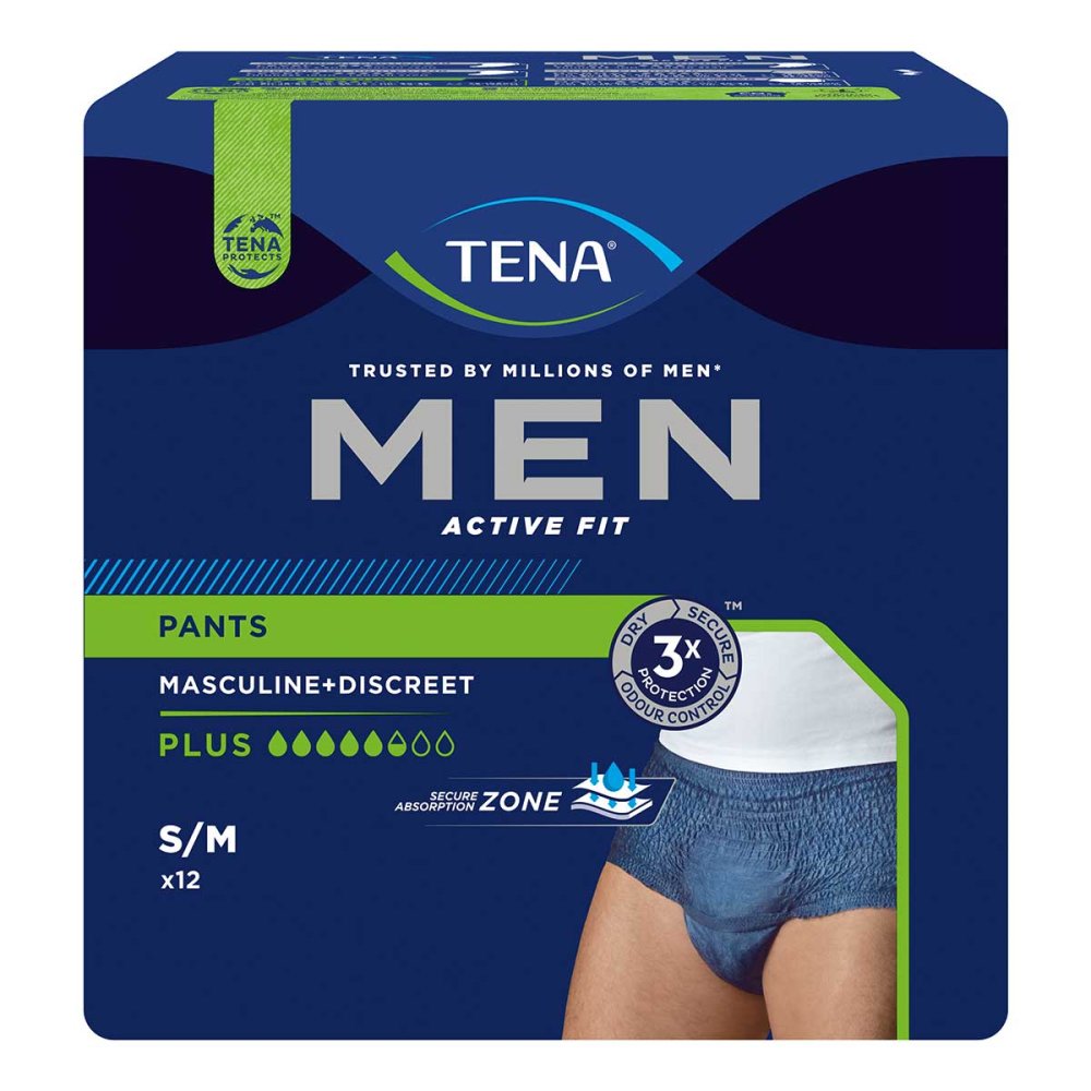 Tena Men Act.fit Inkontinenz Pants Plus S/m Blau 12 stk