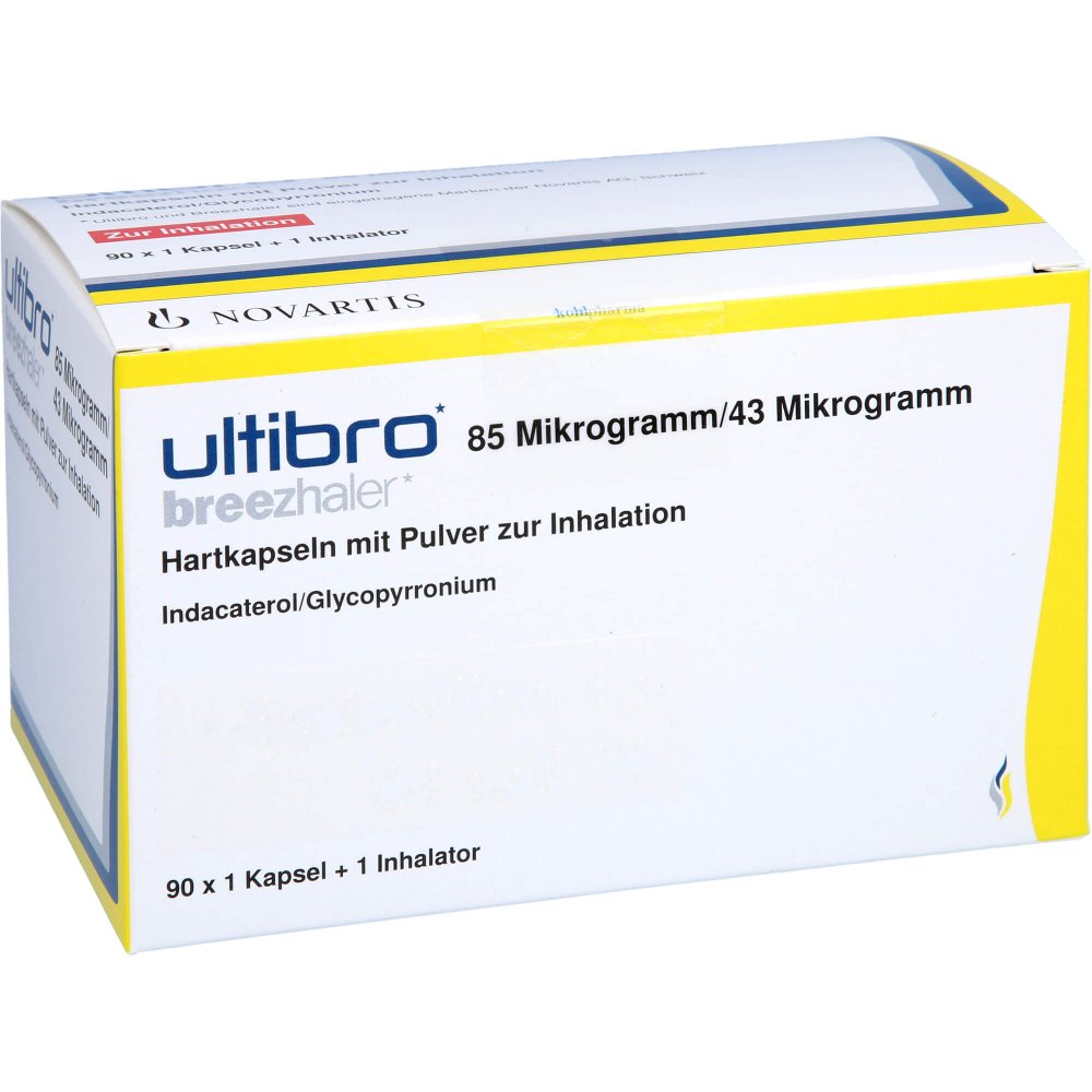Ultibro Breezhaler 85 [my]g/43 [my]g Hartk.m.plv.z 90 stk